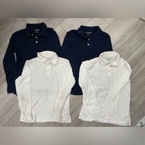 Crewcuts Long Sleeve Polo School Uniform Size 12 Set of 4 in White and Navy